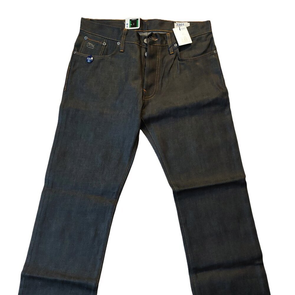 G-Star Raw 3301 Loose Brooklyn Denim Button Fly Dark Blue Denim Jeans Sz 30 NWT - Picture 2 of 15